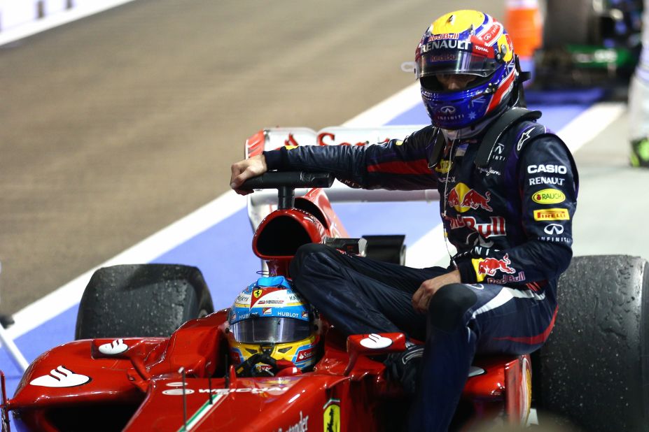 Rosberg finished fourth after Vettel's teammate Mark Webber had to retire at the end due to technical problems. The Australian was given a ride back to the pits by Ferrari's second-placed Fernando Alonso. 
