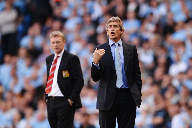 City boss Manuel Pellegrini came out on top in the battle of the Manchester derby debutants, as United manager David Moyes tasted defeat.