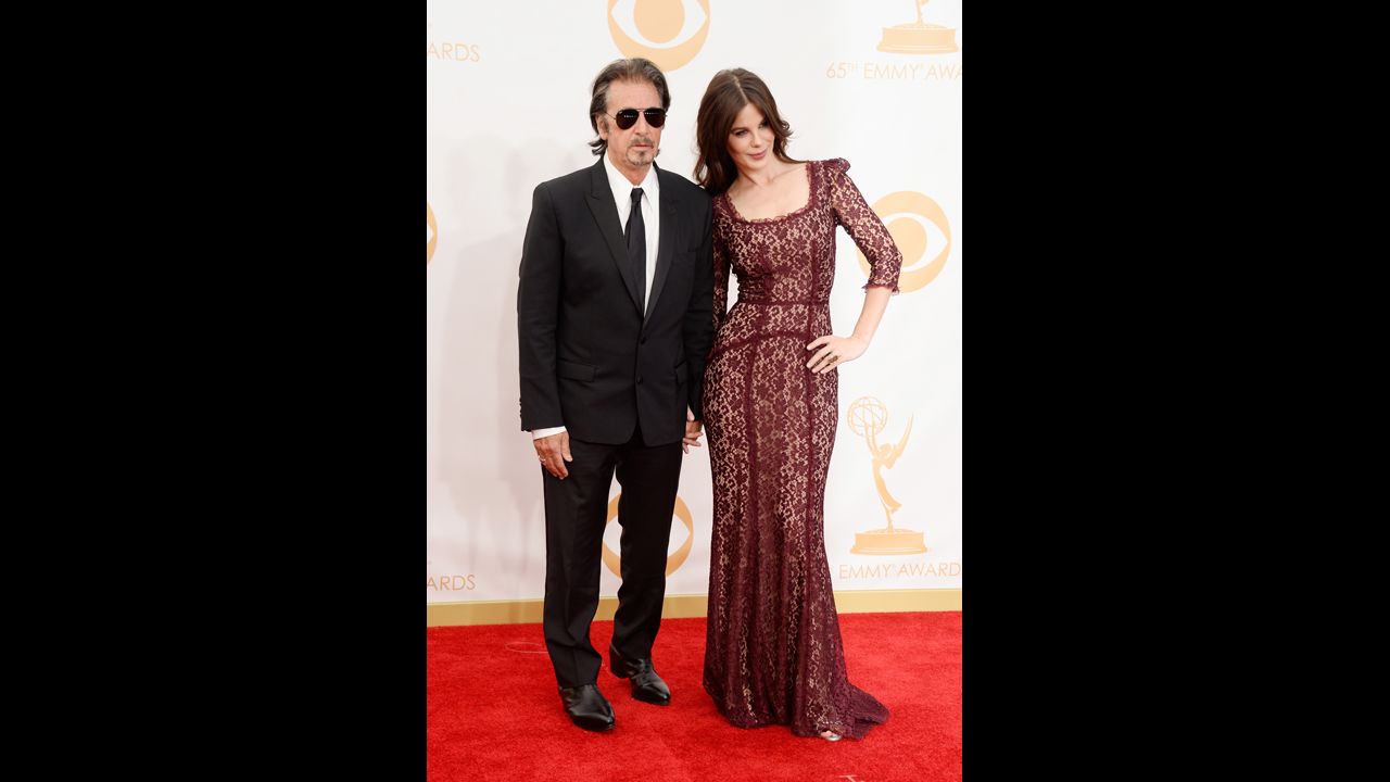 Al Pacino with girlfriend Lucila Sola. Pacino was nominated as outstanding lead actor in a TV miniseries or movie for "Phil Spector."