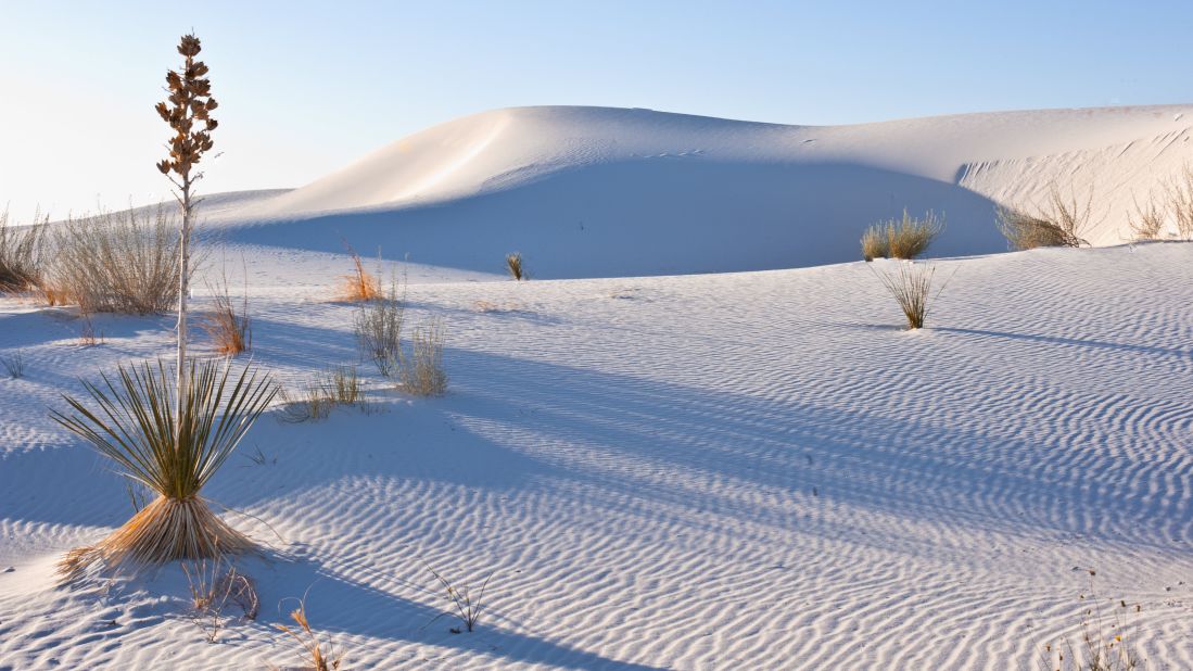 <strong>Otherworldly landscape: </strong>White Sands National Monument is made up of 275 square miles of shifting gypsum crystals.