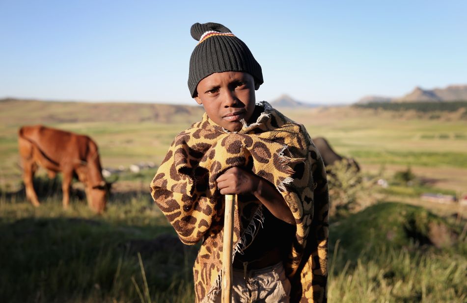 In Lesotho, boys as young as five head out onto the rugged mountains to become shepherds. 