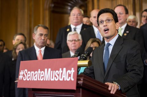 <strong>Rep. Eric Cantor, R-Virginia </strong>-- The powerful lieutenant. Cantor, the House Republican No. 2, is much more closely allied with conservatives and tea party members in the House than is Speaker Boehner.  The two have not always agreed on every strategy during potential shutdown debates, but have been in public lockstep during the current go-around.