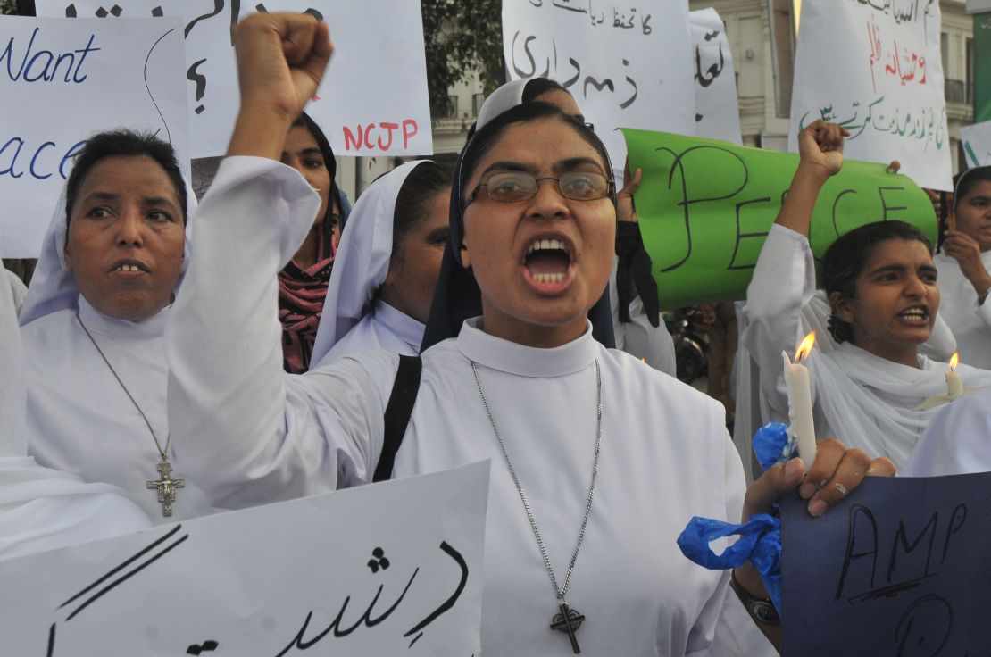 The suicide bombing has sparked protests across Pakistan 