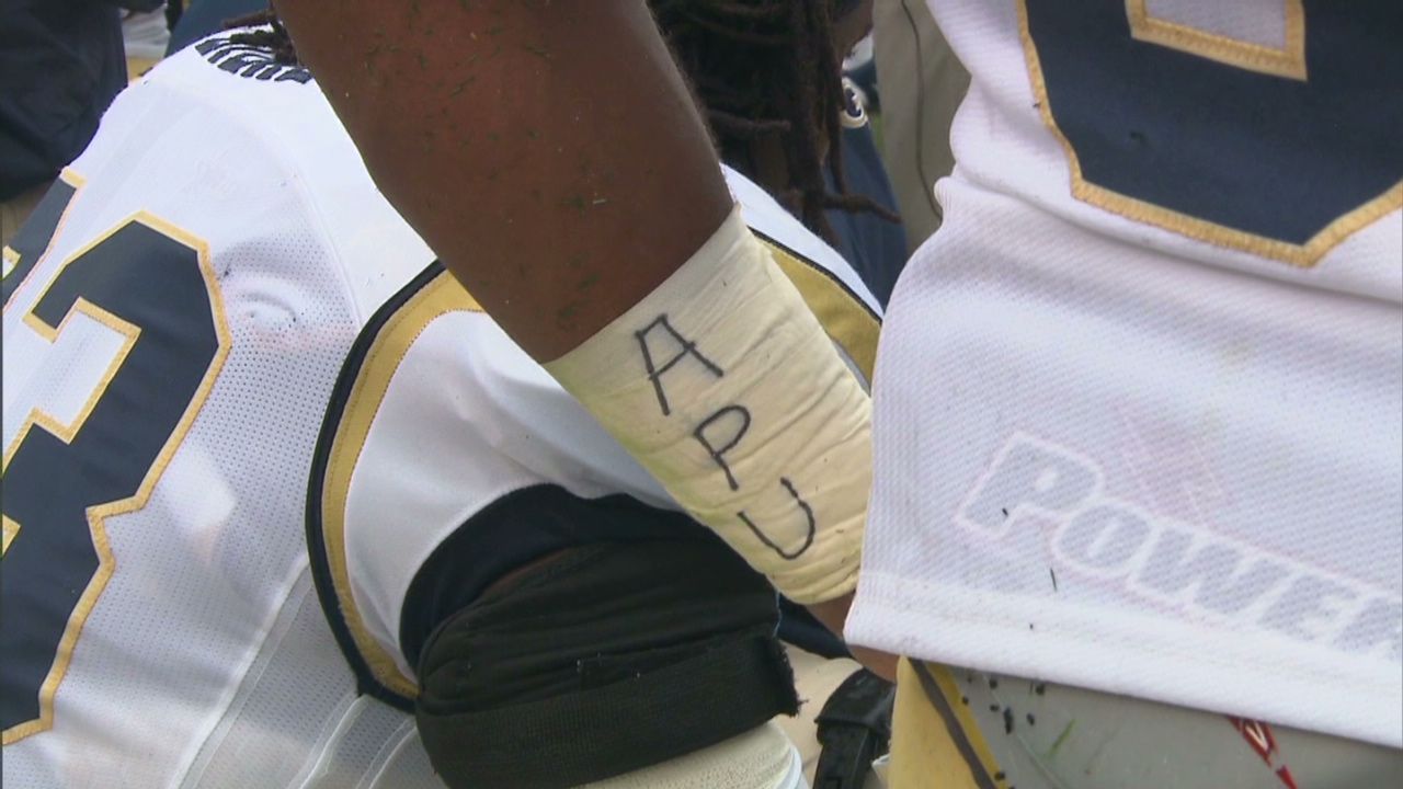 Football players from Georgia Tech, Northwestern and the University of Georgia took part in the "All Players United" wristband protest last season.