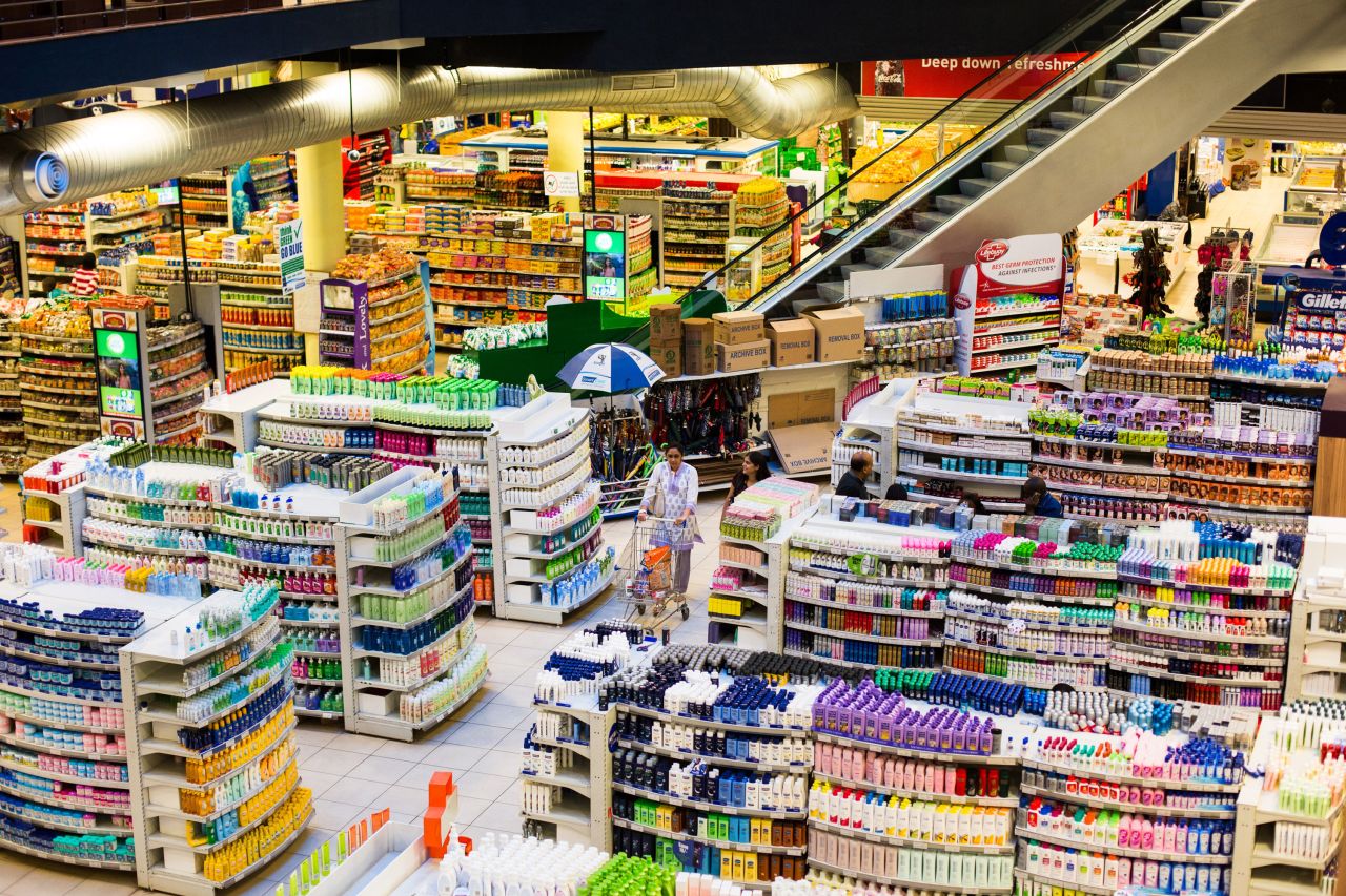 A customer shops at the Nakumatt department store.