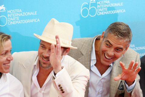 Brad Pitt and George Clooney always seemed to<a href="http://www.people.com/people/article/0,,20566852,00.html" target="_blank" target="_blank"> have a blast</a> making those "Ocean's" movies, and the fun has just continued for these two. Clooney even name-dropped Pitt in his Golden Globes acceptance speech last year.