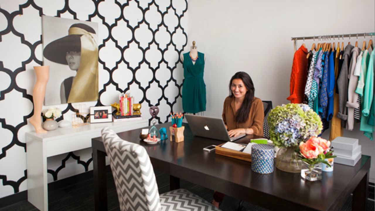 Stitch Fix CEO Katrina Lake's office is called the "classic" room. The company's styling team brought this room to life for less than $1,000.