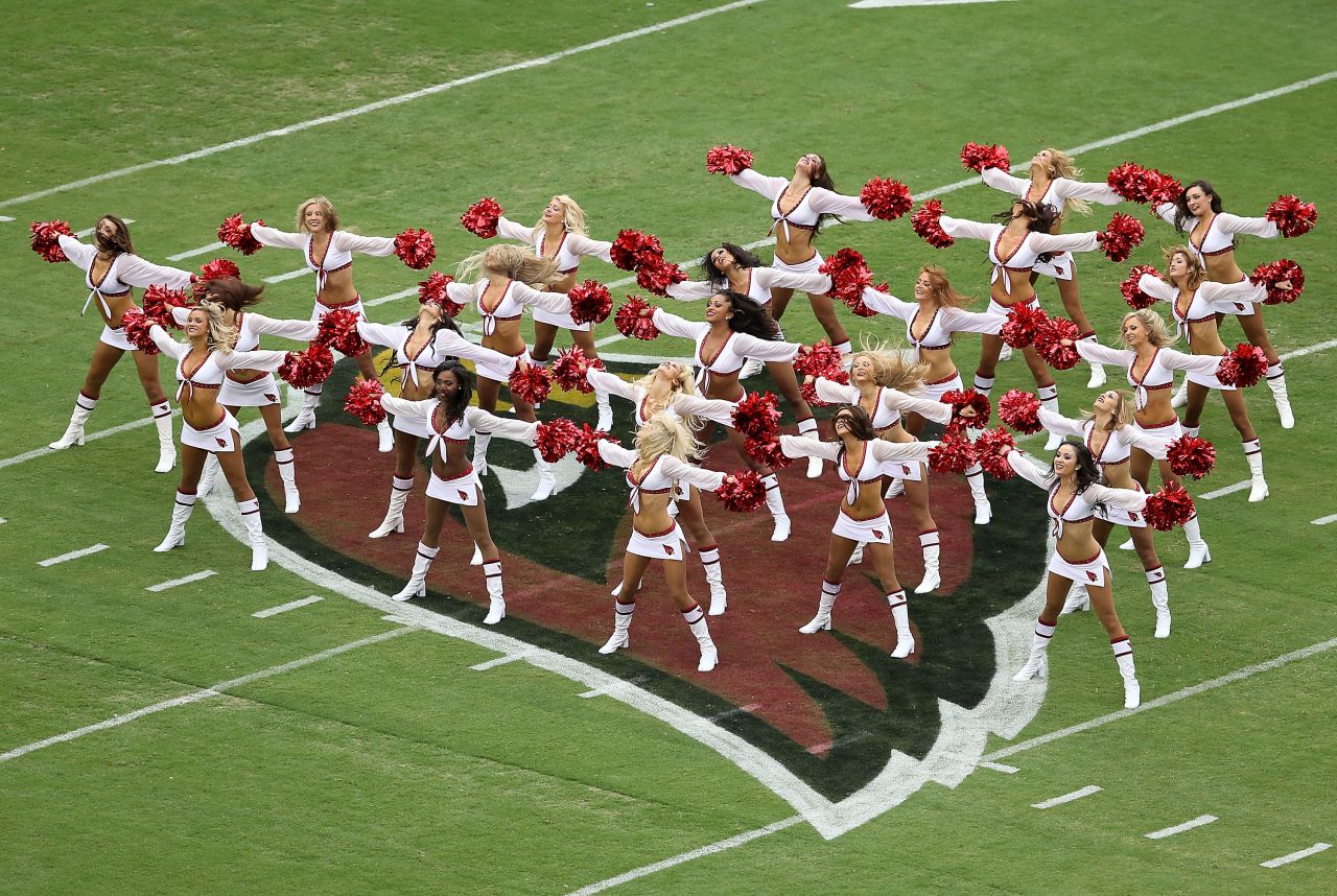 Twenty-six of the 32 NFL teams, including the Arizona Cardinals, pictured here, have a cheerleading squad.