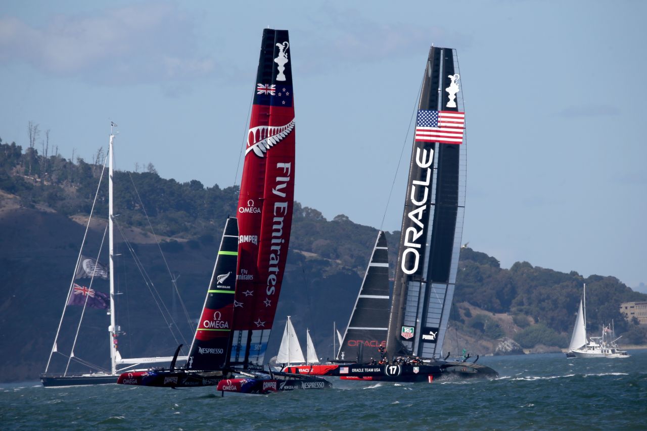 Emirates Team New Zealand made an encouraging start but it was the reigning champion which went on to dominate the contest -- winning by 44 seconds.