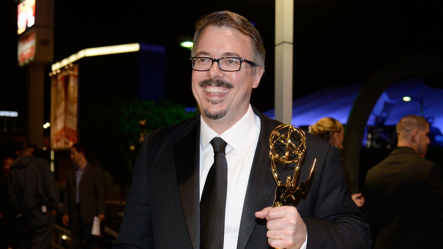 "Breaking Bad" creator shows off his Emmy from the 2013 Emmy Awards.