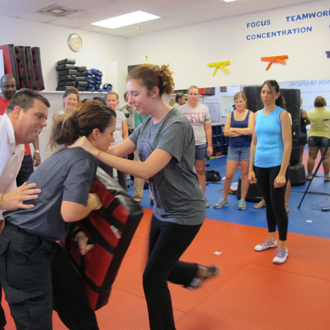 Educators learned self-defense technique in a recent training class in Lake Mary, Florida.
