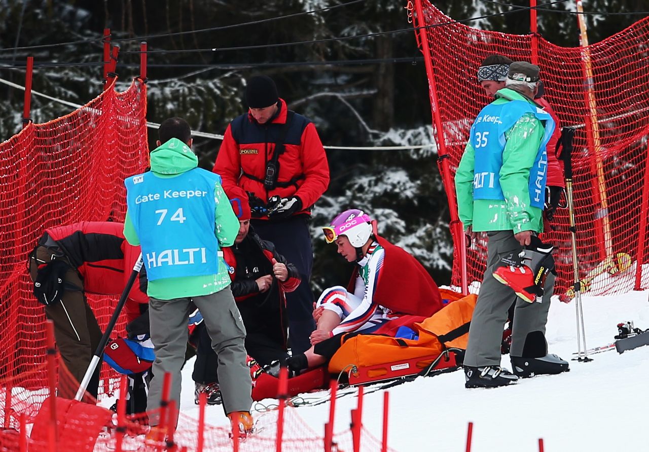 Chemmy Alcott's last accident on the slopes happened the day after Vonn's at Schlamding, Austria. In all, the British skier has now broken her leg on three occasions.