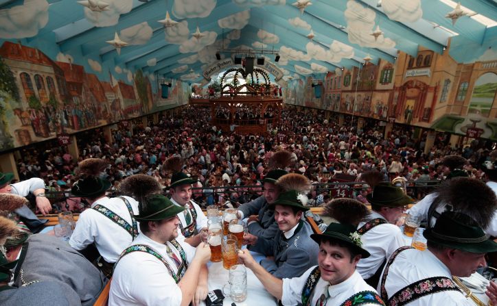 There are 14 tents at Oktoberfest and each has a <a href="http://edition.cnn.com/2013/09/20/travel/oktoberfest-2013-9-rules/index.html">distinct mood</a>. The largest -- such as Schottenhamel and Hofbräu-Festzelt -- each has 10,000 seats.