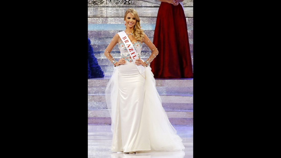Miss Brazil, Sancler Frantz Konzen,<strong> </strong>22, works as a statewide television presenter. Her personal motto is "Beauty may open doors, but beauty with a purpose opens hearts and minds," <a href="http://www.missworld.com/Contestants/Brazil/" target="_blank" target="_blank">according to her bio</a>.