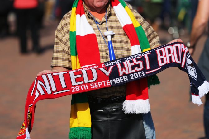 Remember the date: It will be West Brom fans, not the United faithful snapping this scarf up after the match at Old Trafford. West Brom's 2-1 win was the club's first at the Theatre of Dreams since 1979. David's Moyes' United haven't made a worse start to a season for almost a quarter of a century. 