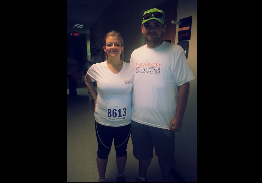 In August, the couple completed their first 5K race. They reached their goal of completing the race in under an hour. "One and a half years ago, if you told me that I should walk even a mile, I would've laughed in your face," Lauren said. "I got tired from just walking around the store and had to lie down the rest of the evening."