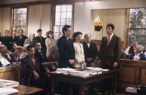 For "Seinfeld's" final episode, co-creator Larry David returned to write the script. He apparently decided that the four main characters were beyond help, because they ended up in jail after a trial in which many of those they'd wronged testified. 