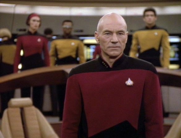 "Star Trek: The Next Generation" brought a new Enterprise to television in 1987. After a rough start, Capt. Jean-Luc Picard (Patrick Stewart, seen here) and crew rivaled the original crew in popularity.