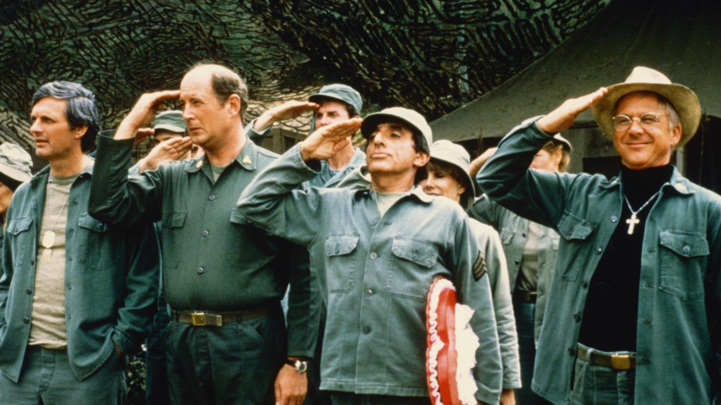 Alan Alda, David Ogden Stiers, Jamie Farr and William Christopher in a scene from "M*A*S*H," which ended its run on February 28, 1983.