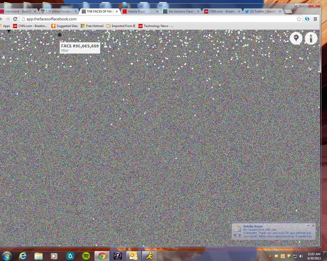 The site looks like colorful, pixelated white noise until you zoom in.