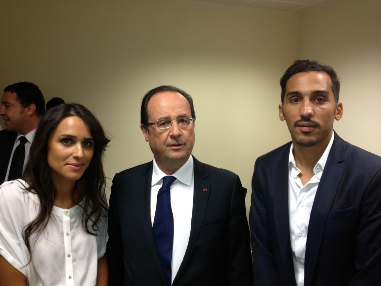 Belounis (right) held talks with French President Francois Hollande during his struggle to gain an exit permit to leave Qatar.