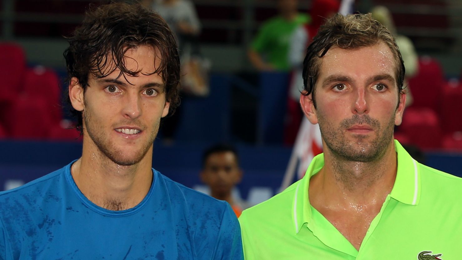Julien Benneteau, right, looked stunned in Kuala Lumpur after he lost yet another tennis final. 