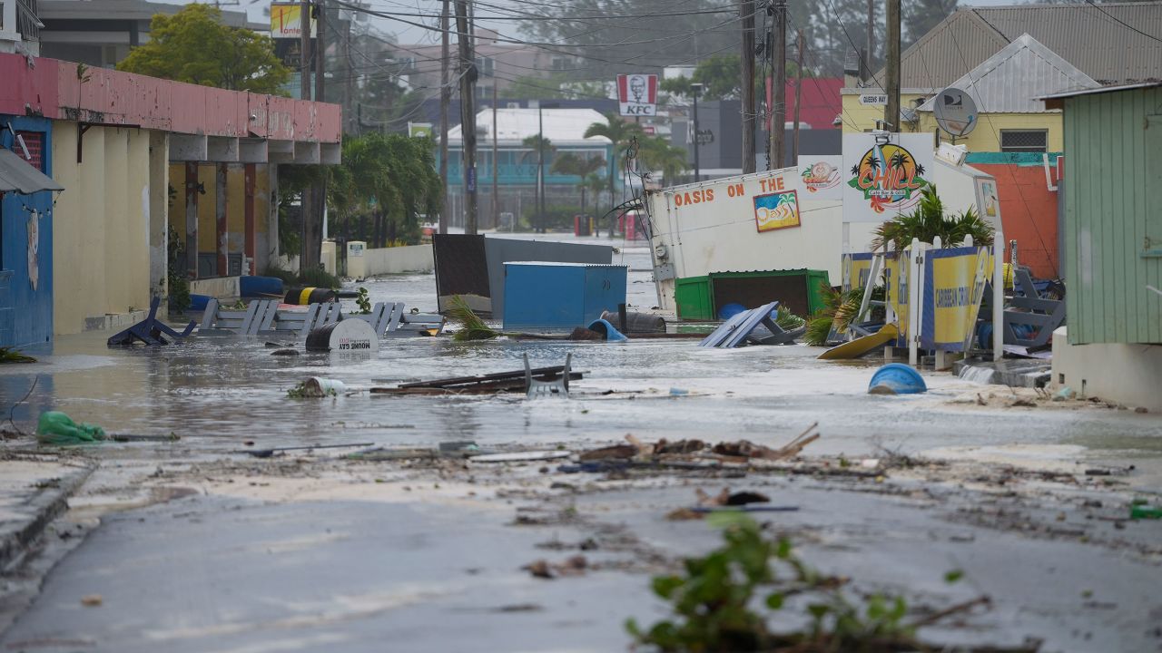 Hurricane Beryl floods a street in Hastings, Barbados, on July 1.