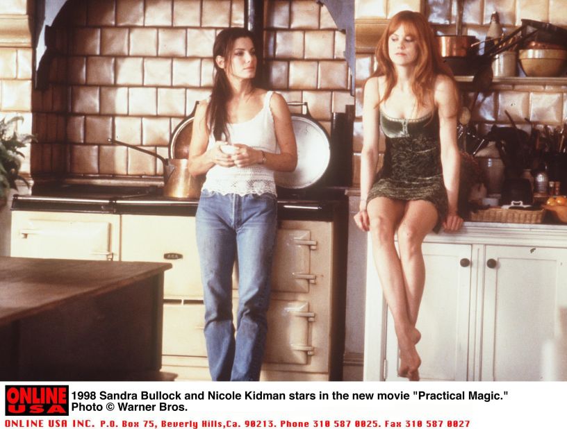 Sandra Bullock, left, and Nicole Kidman as a pair of sister witches in 1998's "Practical Magic" is more endearing than scary. Part comedy, part romance and part thriller, the duo's portrayal of a pair of humorous witches is a guilty pleasure. 