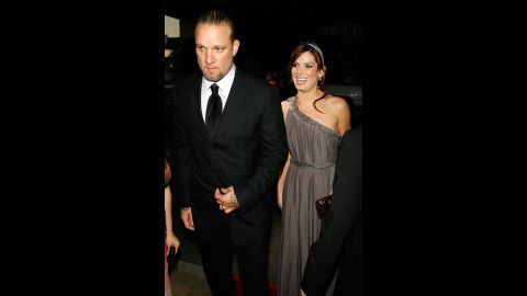 In 2007, Bullock steps out with her then-husband, Jesse James, at the premiere of "Premonition" in Hollywood.  