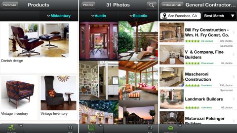 Home improvement app Houzz has a library of more than 2 million images of homes, gardens, pools and closets.