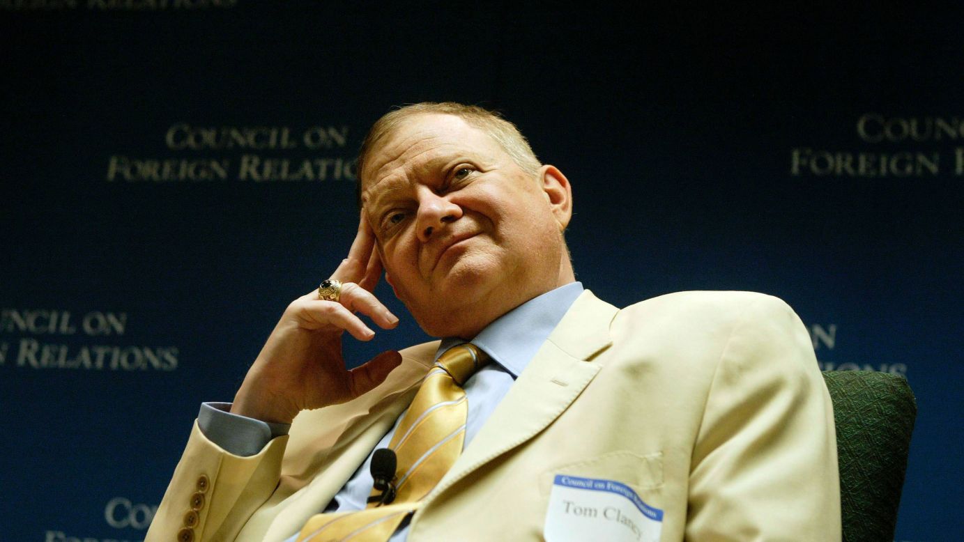 Clancy listens to questions during a discussion hosted by the Council on Foreign Relations in Washington in 2004.