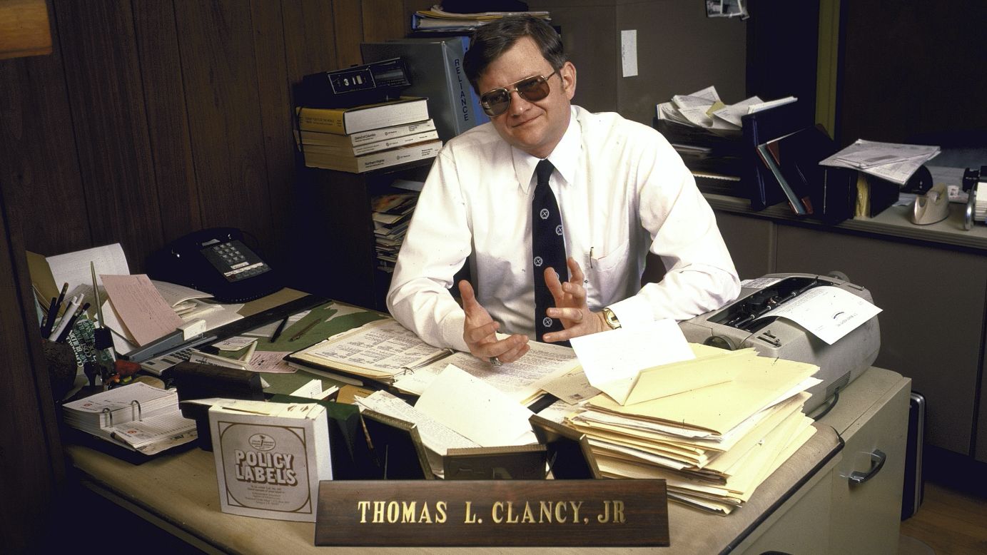 Clancy poses for a photo in 1985. His 1984 novel "The Hunt for Red October" brought Clancy into the spotlight.