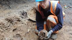 Archaeologist James Best at the Liverpool Street site.