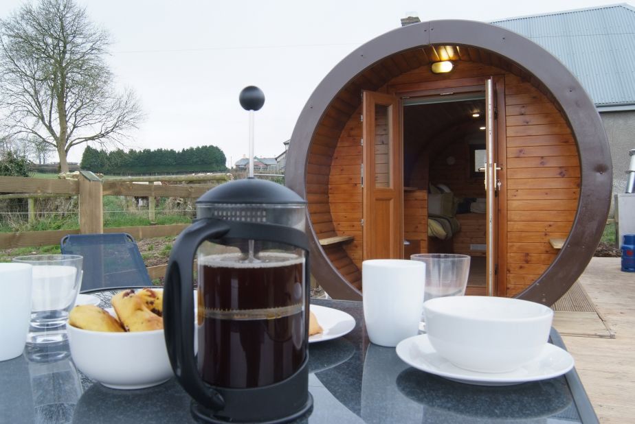 Lord of the Rings fans will get into these Hobbit-inspired pods, which offer stunning views over the Tamar Valley. Inside, there's a double bed and two single beds.