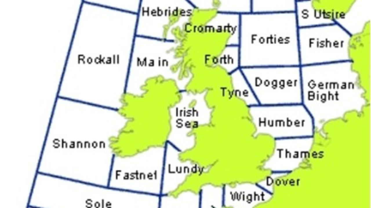 Shipping forecast map. - (Met Office)
