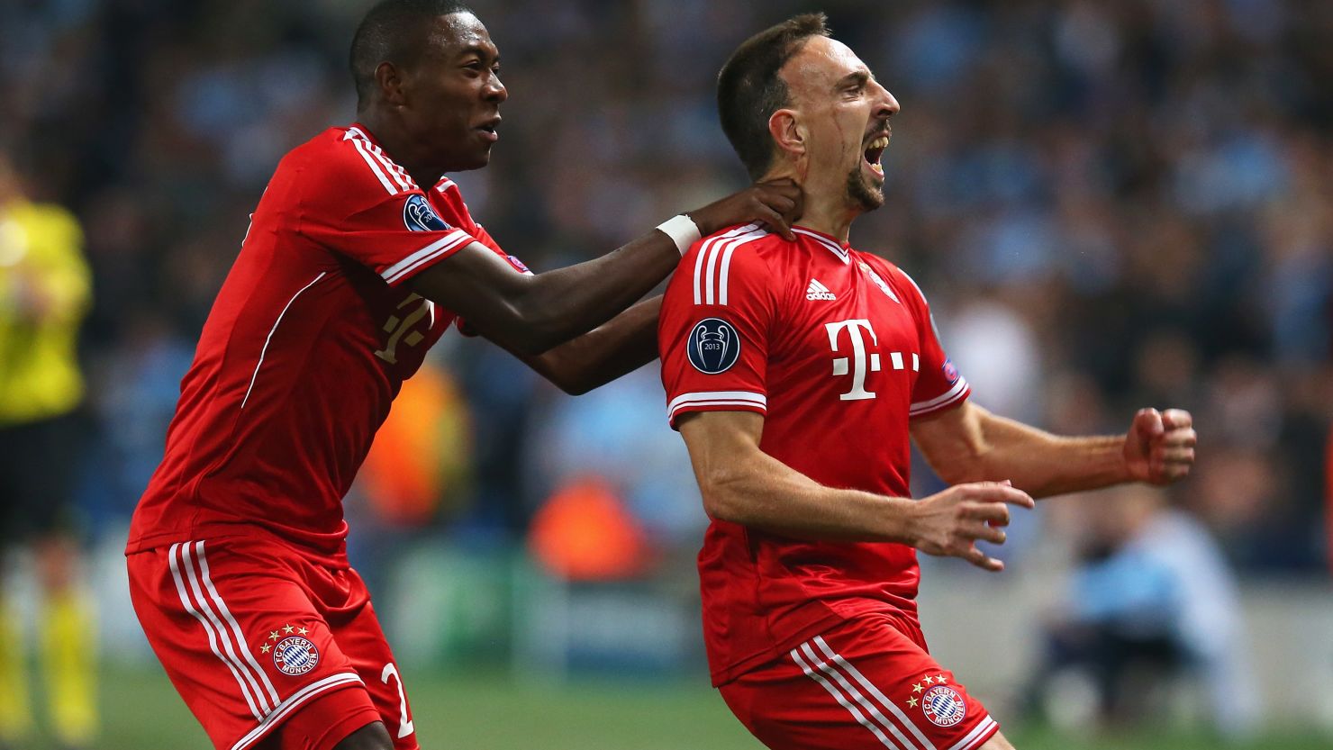 Franck Ribery opened the scoring for Bayern Munich in its victory at Manchester City.