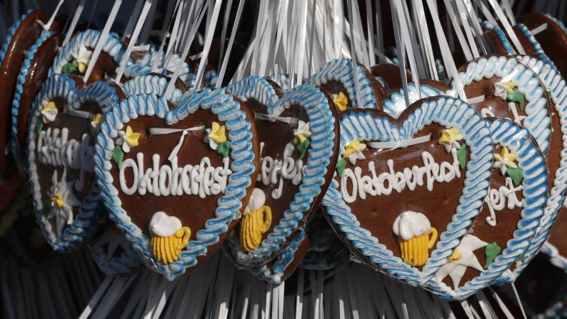 Gingerbread cookies are sold at the festival on October 2.