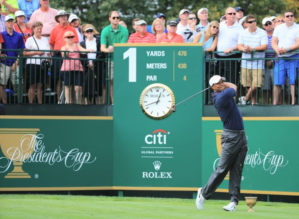 Fresh off being named the PGA's player of the year, Tiger Woods made his eighth appearance at the Presidents Cup. The competition features the U.S. against the rest of the world, excluding Europe.