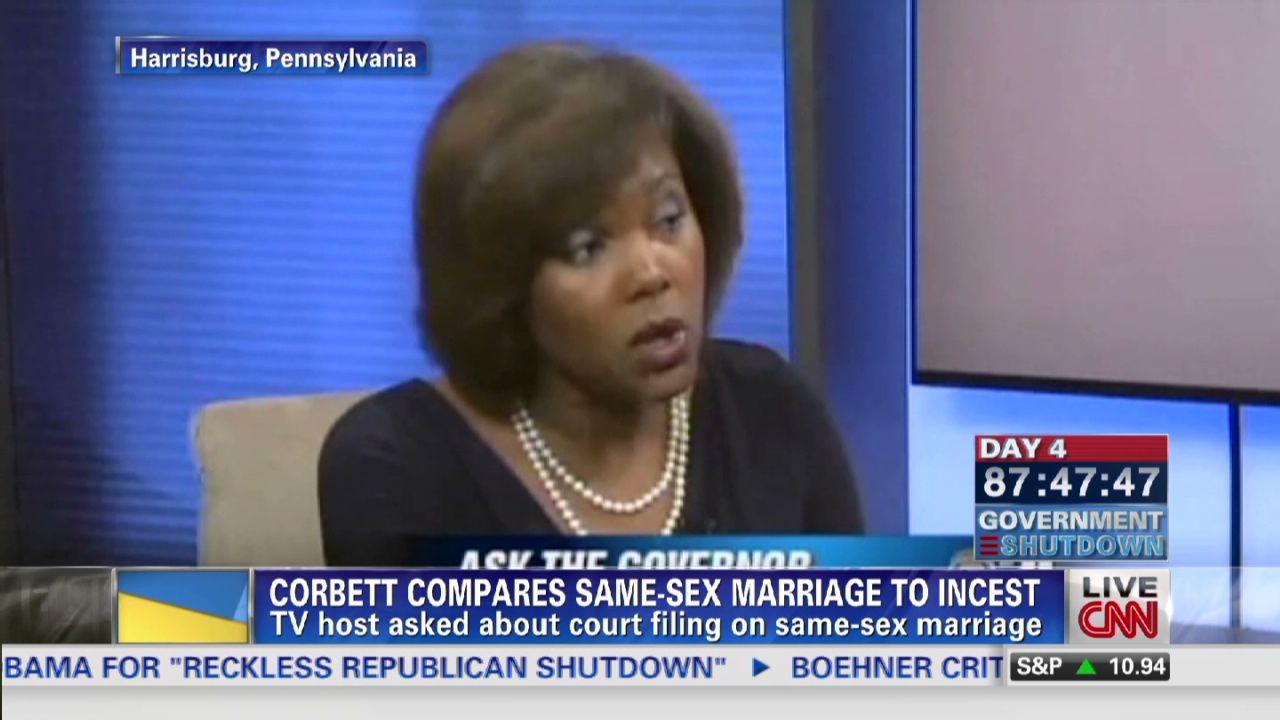 Gov. compares gay marriage to incest