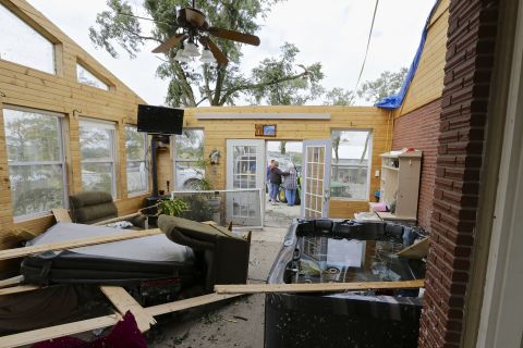 Vicki Kempkes' home is seen roofless on October 4 after a tornado went through Bennet, Nebraska.