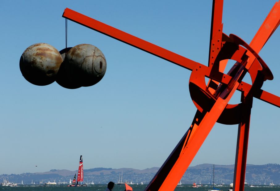 San Francisco's arts scene made for some thought-provoking sights. Here Mark Di Suvero's sculpture called Figolu is in the foreground.