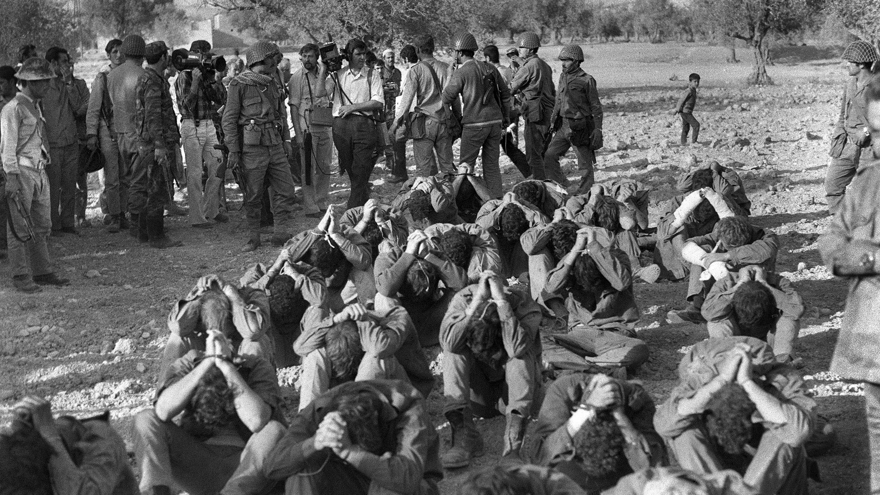 Israelis captured by Syrian troops during the Yom Kippur War are presented to the press on October 16, 1973.