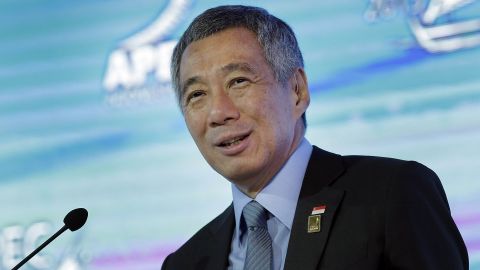 Lee Hsien Loong speaks at the Asia-Pacific Economic Cooperation CEO Summit in Bali in 2013.
