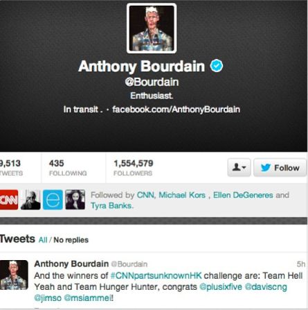 Anthony Bourdain announced the winners via his <a href="https://twitter.com/Bourdain" target="_blank" target="_blank">Twitter account</a>. 