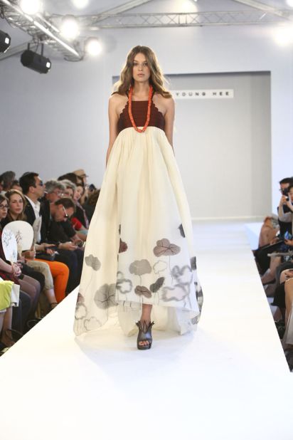 Designer Lee Young Hee showed her East-meets-West haute couture line in Paris in 2012. 