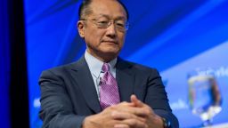 World Bank President Jim Yong Kim speaks about the economic case for climate change during a panel discussion at World Bank Headquarters in Washington, DC, October 8, 2013.