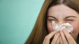 Cold Flu Sneezing Woman Tissue
