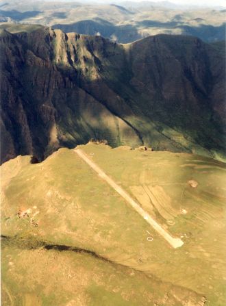 Planes sometimes reach the end of this short runway high on an African plateau and fall over the edge -- only to ascend, eventually.