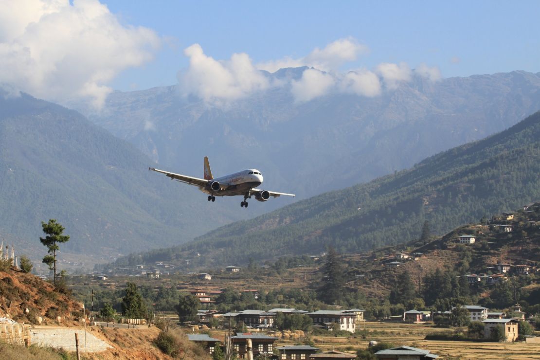 Bhutan's Paro Airport deserves an award for beautiful airport surroundings.