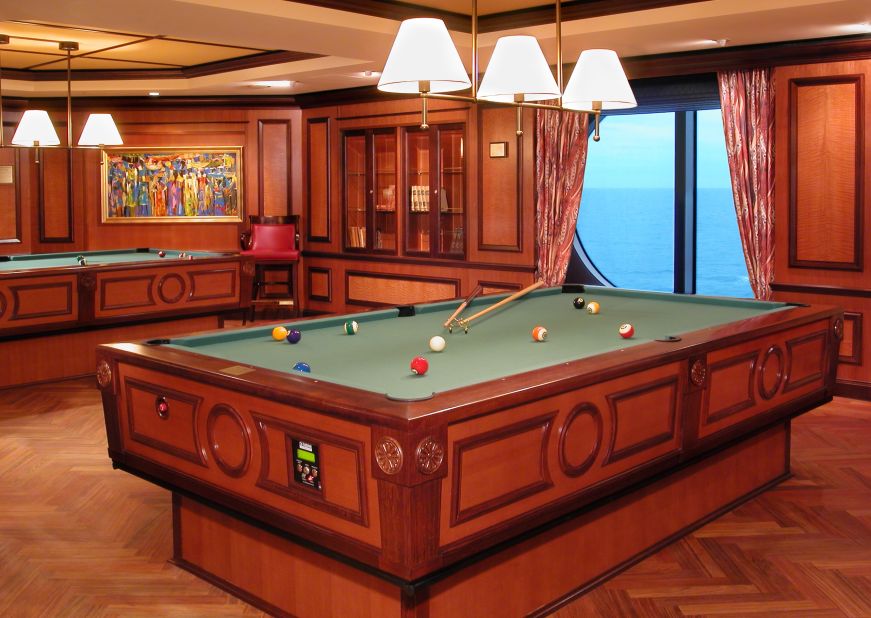 Royal Caribbean's cruise ship, <em>Radiance of the Seas</em>, has the solution for those considering a game of pool in rough seas.   Its gyroscopic pool table has what's known as gyroscopic self-correcting underpinnings, which means that, in rough seas, when the boat tilts one way, the pool table tilts the other to keep everything on the level. 